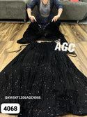 Sequined Georgette Skirt With Crop Top-ISKWSKT1206AGC4068