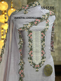 Embroidered Linen Kurti With Cotton Bottom And Malmal Cotton Dupatta-ISKWFBL1206Nk1586