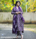 Kalamkari Printed Cotton Anarkali Kurti With Pant And Shibori Printed Kota Doriya Dupatta-ISKWSU1406PPC/D819