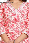 Floral Printed Cotton Kurti With Pant And Dupatta-ISKWSU1406165512