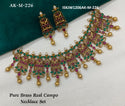 Pure Brass Real Temple Necklace Set-ISKJW1206AK-M-226