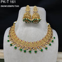 Pure Brass Real Kundan Necklace Set-ISKJW1206PK-T161