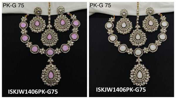 Kundan Jewelry Set-ISKJW1406PK-G75