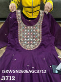 Embroidered Chanderi Silk Gown With Digital Printed Organza Dupatta-ISKWGN2606AGC3712