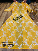 Embroidered Cotton Schiffli Gown With Chanderi Silk Shrug-ISKWGN2706NP1779
