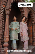 Embroidered Georgette Kurti With Palazzo-ISKWKU0808OMK3198