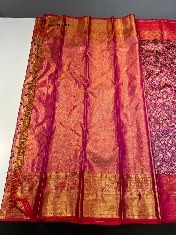 Kanchipuram Handloom Tissue Silk Saree With Tissue Blouse-ISKWSR290599913
