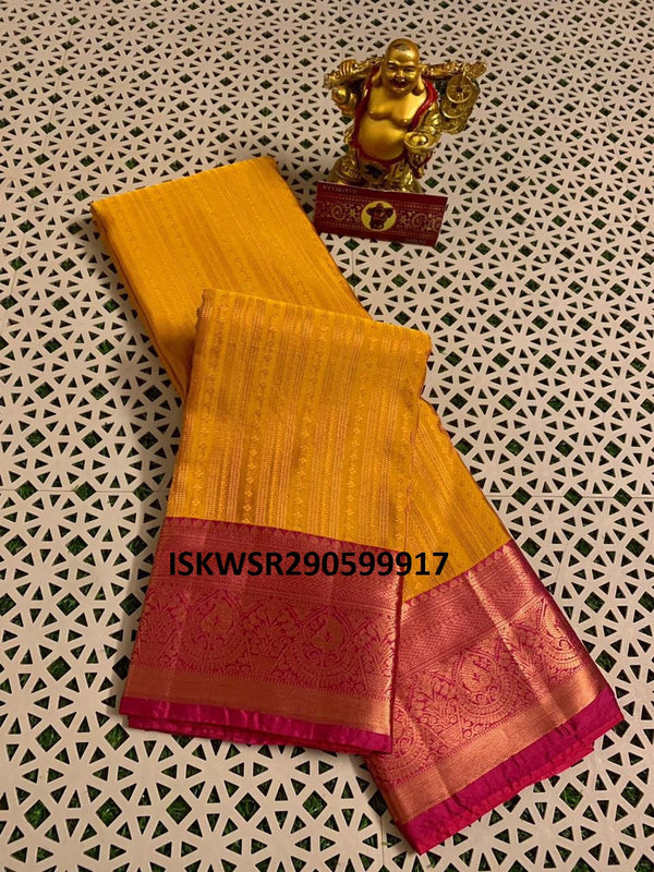 Kanji Varam Handloom Silk Saree With Contrast Blouse-ISKWSR290599917