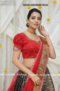 Banarasi Silk Lehenga With Nylon Silk Blouse And Organza Silk Dupatta-ISKWLH0506BK781N