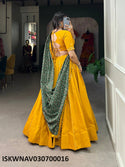 Sequined Cotton Lehenga With Blouse And Printed Dupatta-ISKWNAV030700016