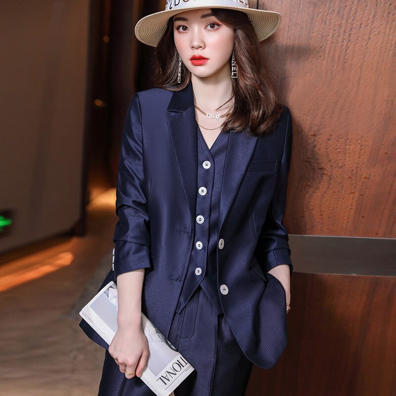 2 Piece Business Blazer Pant Co Ord Sets Long Sleeves Formal Jacket Ladies  Open Front Blazer Jackets & Wide Leg Dress Trousers Button Loungewear Sets  Casual Two Piece Tracksuit Clearance : Amazon.co.uk: