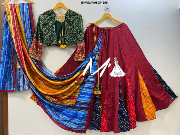 Cotton Lehenga With blouse And Viscose Cotton Digital Printed Dupatta-ISKWNAV08054156