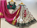 Patola Printed Gaji Silk Lehenga With Blouse And Dupatta-ISKWNAV13054233