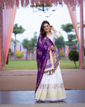 Digital Printed Butter Silk Lehenga With Blouse And Dupatta-ISKWNAV2405KS1117