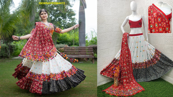 Digital Printed Butter Silk Lehenga With Blouse And Dupatta-ISKWNAV02064472