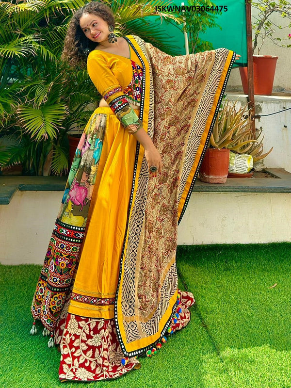 Cotton Lehenga With Blouse And Printed Dupatta-ISKWNAV03064475