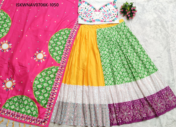 Digital Printed Butter Silk Lehenga With Blouse And Dupatta-ISKWNAV0706K-1050