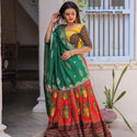 Digital Printed Butter Silk Lehenga With Blouse And Dupatta-ISKWNAV0706K-1050