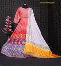 Digital Printed Chinon Silk Lehenga With Blouse And Dupatta-ISKWANAV0906KS1109