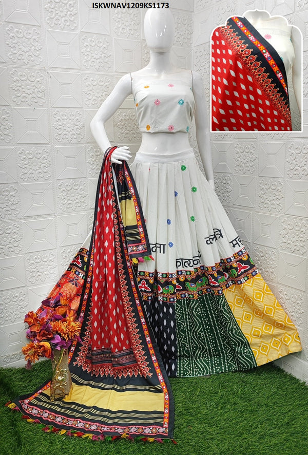 Digital Printed Butter Silk Lehenga With Blouse And Dupatta-ISKWNAV1209KS1173