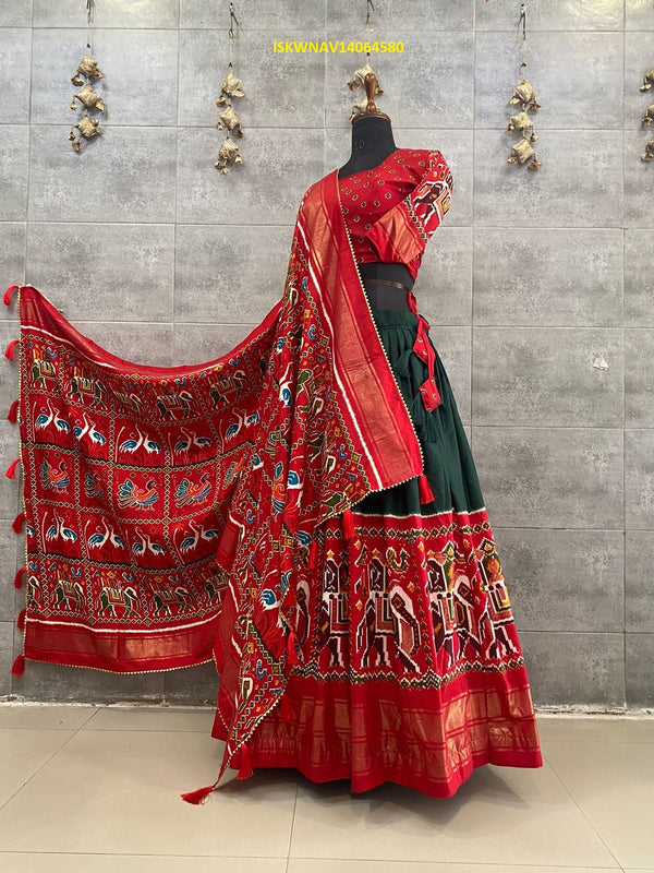 Foil Printed Pashmina Silk Lehenga With Blouse And Modal Dupatta-ISKWNAV14064580