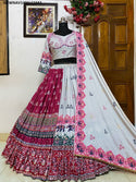 Digital Printed Butter Silk Lehenga With Blouse And Dupatta-ISKWNAV1406LC1042