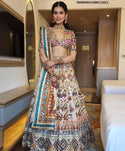 Digital Printed Butter Silk Lehenga With Blouse And Dupatta-ISKWNAV1406LC1011