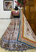 Digital Printed Butter Silk Lehenga With Blouse And Dupatta-ISKWNAV1406LC1011