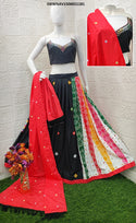 Digital Printed Butter Silk Lehenga With Blouse And Dupatta-ISKWNAV1506KS1181