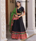 Digital Printed Chinon Silk Lehenga With Blouse And Dupatta-ISKWNAV1906KS1188