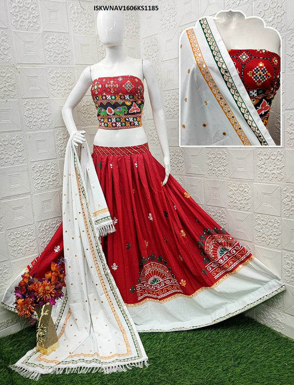 Digital Printed Butter Silk Lehenga With Blouse And Dupatta-ISKWNAV1606KS1185