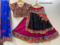 Embroidered Cotton Lehenga With Blouse And Chiffon Dupatta-ISKWNAV24074838