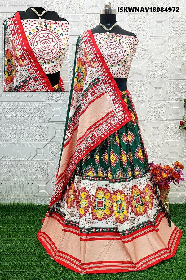 Digital Printed Maslin Cotton Lehenga With Blouse And Dupatta-ISKWNAV18084972