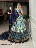 Floral And Patola Printed Tussar Silk Lehenga With Blouse And Dupatta-ISKWLH25124608