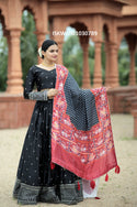 Embroidered Silk Lehenga With Blouse And Digital Printed Maslin Dupatta-ISKWLH01030789